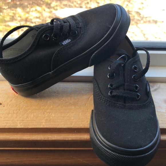 plain black leather vans